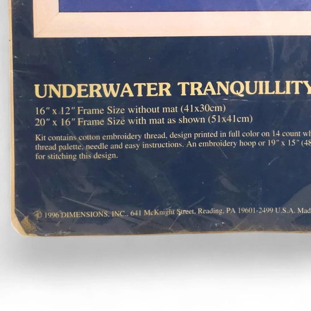 1996 Sunset No Count Cross Stitch Kit Underwater Tranquillity Dolphins
